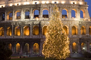 Front Prints: Colosseum at Christmas time, Rome, Lazio, Italy, Europe
