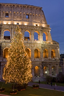 Colosseum at Christmas time, Rome, Lazio, Italy, Europe
