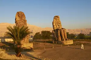 Colossi of Memnon, carved to represent the 18th dynasty pharaoh Amenhotep III, West Bank of the River Nile, Thebes, UNESCO World Heritage Site, Egypt, North Africa, Africa