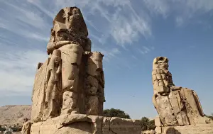 Luxor Thebes Prints: Colossi of Memnon, near Luxor, UNESCO World Heritage Site, Thebes, Egypt, North Africa