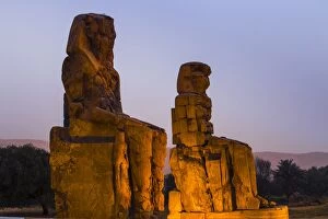 Ruined Gallery: Colossi of Memnon, UNESCO World Heritage Site, West Bank, Luxor, Egypt, North Africa