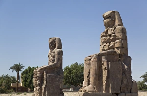 Eroded Prints: Colossi of Memnon, West Bank, Thebes, UNESCO World Heritage Site, Egypt, North Africa