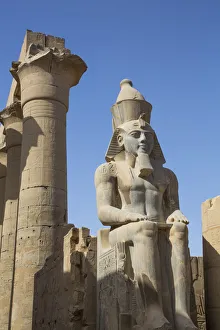 Bas Relief Prints: Colossus of Ramses II, Court of Ramses II, Luxor Temple, UNESCO World Heritage Site