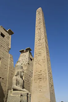 Support Prints: Colossus of Ramses II in front of Pylon, Obelisk, Luxor Temple