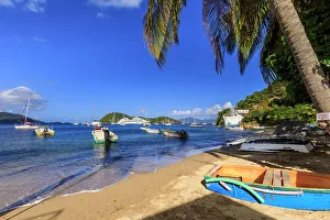 Oceans Gallery: Colourful Anse du Bourg, town beach and boats, Terre de Haut, Iles Des Saintes