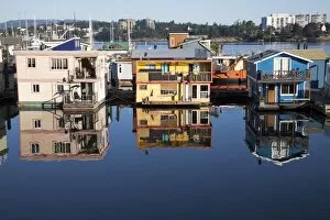 Images Dated 1st August 2011: Colourful boat houses, Fishermans Wharf, Victoria, Vancouver Island