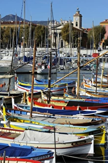 Multi Coloured Prints: Colourful boats in Port Lympia, Quartier du Port, Nice, Alpes Maritimes