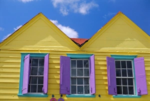 Graphic Prints: Colourful building, St. Johns, Antigua, West Indies