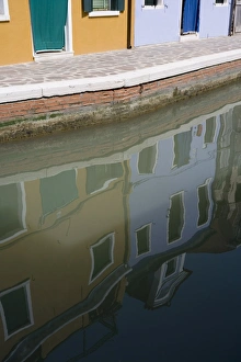 Burano Prints: Colourful buildings and reflections in canal