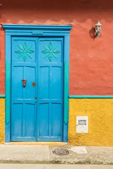 Colombia Prints: Colourful colonial architecture in Jerico, Antioquia, Colombia, South America