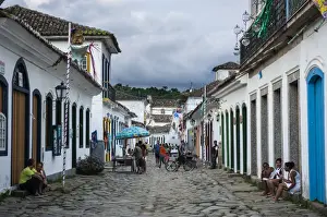 Paraty Prints: Colourful colonial houses in Paraty south of Rio de Janeiro, Brazil, South America