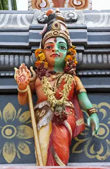 Stereotypical Prints: Colourful decoration outside the Hindu Subrahmanya Temple, Munnar, Kerala, India, Asia