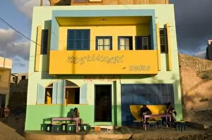 Colourful facade of a building Ponta do Sol, Santo Antao, Cape Verde, Africa