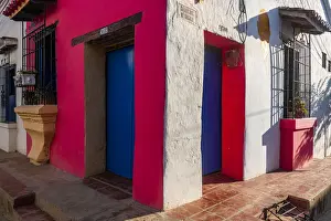 Doors Prints: Colourful house, Mompox, UNESCO World Heritage Site, Colombia, South America
