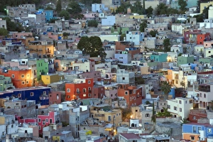 Guanajuato State Prints: Colourful houses, Guanajuato, Guanajuato state, Mexico, North America