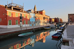 Burano Prints: Colourful houses and reflections in canal