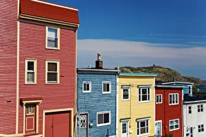 Vibrant Colour Prints: Colourful houses in St. Johns City, Newfoundland, Canada, North America