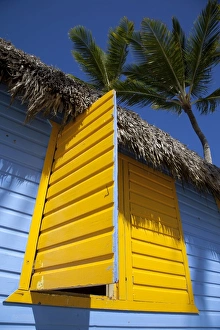 Beach Huts Prints: Colourful hut, Bavaro Beach, Punta Cana, Dominican Republic, West Indies