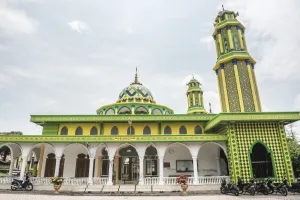 Motorbike Prints: Colourful Mosque near Sabang, Pulau Weh Island, Aceh Province, Sumatra, Indonesia
