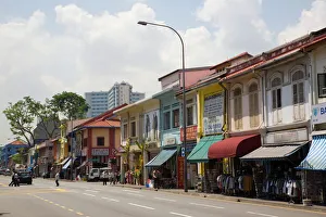 Singapore Prints: Colourful old shophouses in Serangoon Road