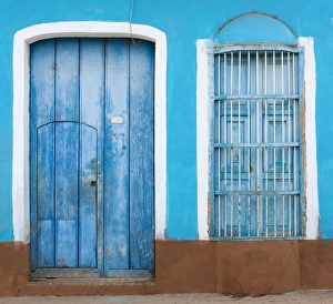 Colonialism Prints: Detail of colourful painted colonial house