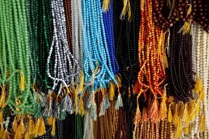 Images Dated 29th June 2010: Colourful prayer beads for sale inside Soon U Ponya Shin Paya, located on Sagaing Hill