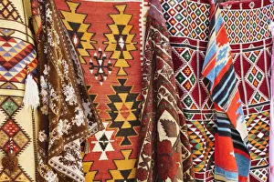 Colourful rugs and carpets for sale in Al Fahidi Historic Neighbourhood, Bur Dubai