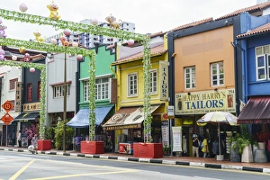 Chinatown Prints: Colourful shophouses in South Bridge Road, Chinatown, Singapore, Southeast Asia, Asia