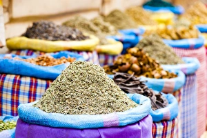 Souk Prints: Colourful spices in the souks just off Djemaa El Fna