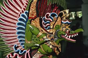 Colourful wood carving, Bali, Indonesia, Southeast Asia, Asia