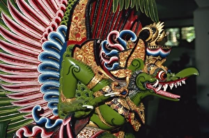 Colourful wood carving, Bali, Indonesia, Southeast Asia, Asia Colourful wood carving, Bali, Indonesia, Southeast Asia, Asia