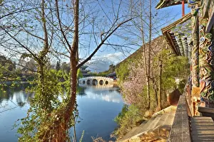 Steps And Staircase Prints: Colourful Yunnan wood carvings with Suocui Bridge and Moon Embracing Pavilion