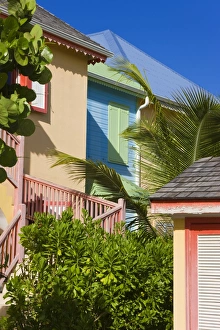 Colourfully Prints: Colourfully painted buildings at Orient Beach, St. Martin (St. Maarten)