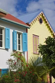 Images Dated 31st January 2008: Colourfully painted buildings at Orient Beach, St. Martin (St. Maarten)