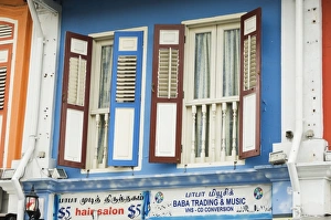 Little India Prints: Colourfully painted window shutters in Little India