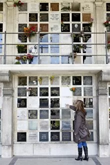 Images Dated 2nd November 2009: Columbarium, Pere Lachaise Cemetery, Paris, France, Europe