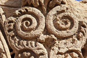 Decline Prints: Detail of a column in the bath house, Apollonia, Libya, North Africa, Africa
