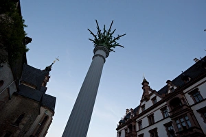 Leipzig Prints: Column outside of Nikolaikirche, Leipzig, Saxony, Germany, Europe