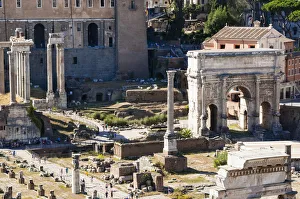 Column of Phocas, Arch of Septimius Severus, Roman Forum, seen from Palatine Hill