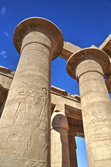 West Bank Prints: Column reliefs, Hypostyle Hall, The Ramesseum (Mortuary Temple of Ramese II), Luxor