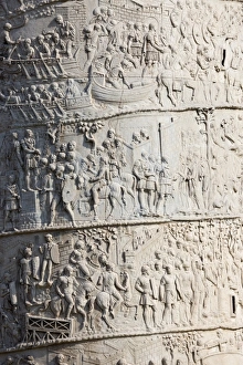 2nd Century Prints: Detail from the Column of Trajan, Trajan Forum (Foro Traiano), UNESCO World Heritage Site