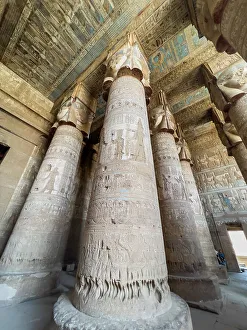Dendera Prints: Columns inside the Hypostyle Hall