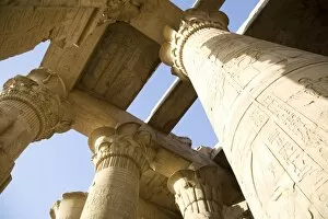 Columns at Kom Ombo temple, Egypt, North Africa, Africa