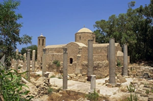 Cyprus Prints: Columns and ruins at St. Pauls Church, Paphos, Cyprus, Europe