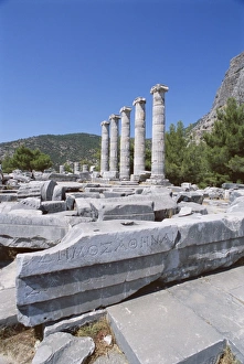 Columns in ruins of Temple of Athena