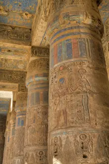West Bank Prints: Columns in Second Court, Medinet Habu (Mortuary Temple of Ramses III), West Bank