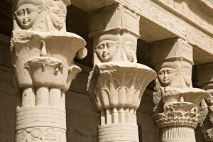 Columns of the temple of Philae, UNESCO World Heritage Site, Nubia, Egypt