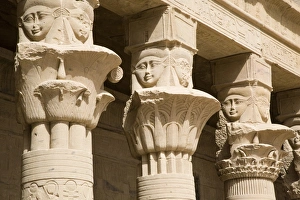 Columns of the temple of Philae, UNESCO World Heritage Site, Nubia, Egypt Columns of the temple of Philae, UNESCO World Heritage Site, Nubia, Egypt