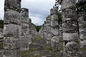 Mayan Ruin Prints: Columns in the Temple of a Thousand Warriors, Chichen Itza, UNESCO World Heritage Site