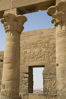 Hieroglyph Prints: Columns, Vestibule of Nectanebo, Temple of Isis, UNESCO World Heritage Site